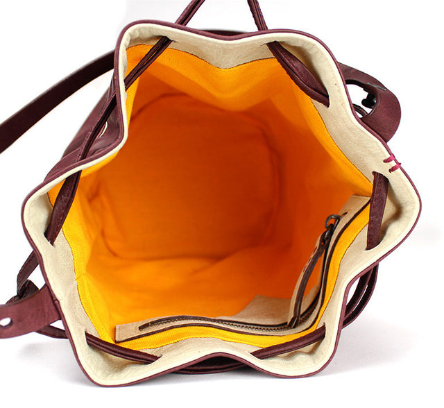 WOMEN'S BLOOP LEATHER BUCKET BAG