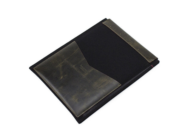 JUN | AGED LEATHER & WOOL-FELT SLEEVE