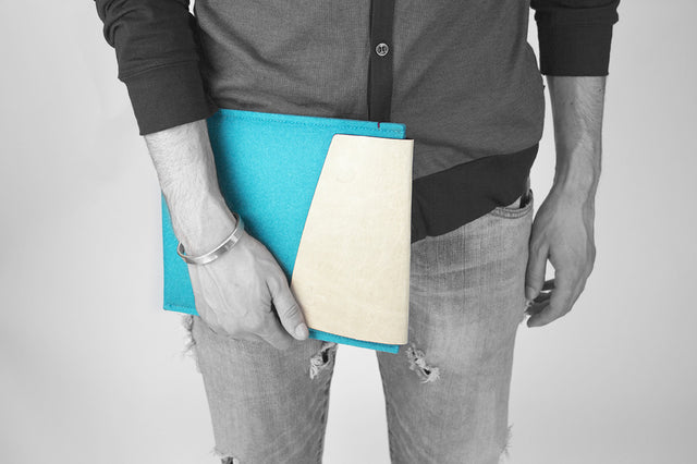 JUN | AGED LEATHER & WOOL-FELT SLEEVE