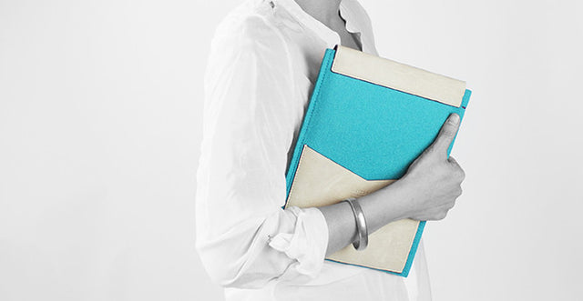 JUN | AGED LEATHER & WOOL-FELT SLEEVE