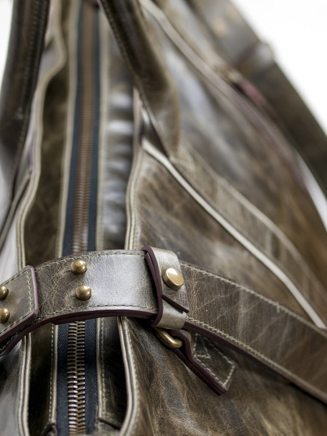 MEN'S MICHELETTO l LEATHER ULTRA LARGE CARRY-ALL DUFFLE BAG