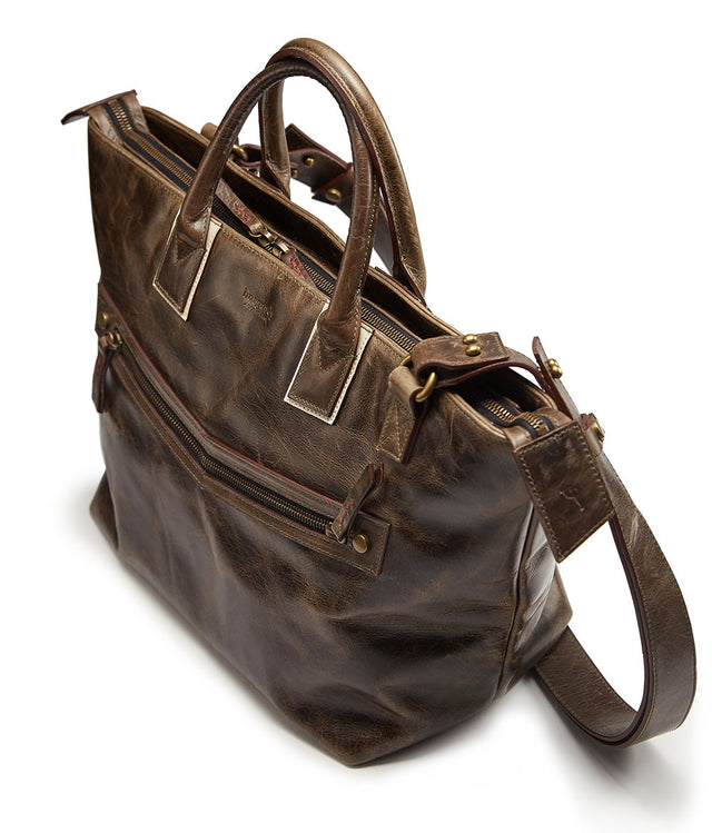 WOMEN'S MICHELETTO l LEATHER ZIP-TOP TOTE BAG